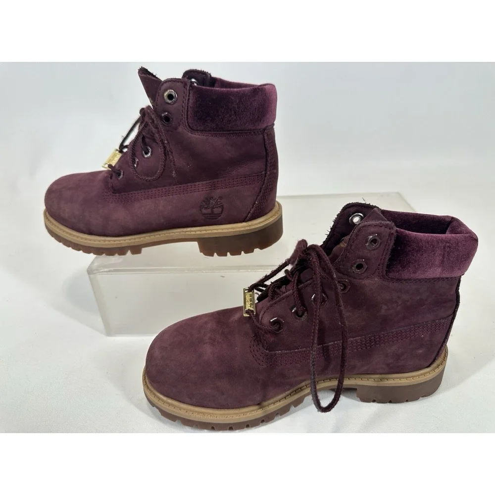 Timberland Girls Size 1 Maroon Suede‎ Boots